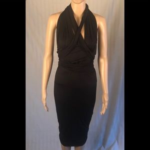 Black multi versatile dress scrunched back